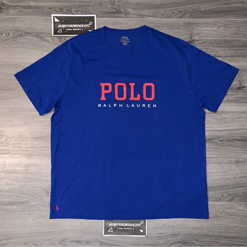POLO RALPH LAUREN Men Big & Tall Classic Fit Graphic Logo T-Shirt Blue 4XLT